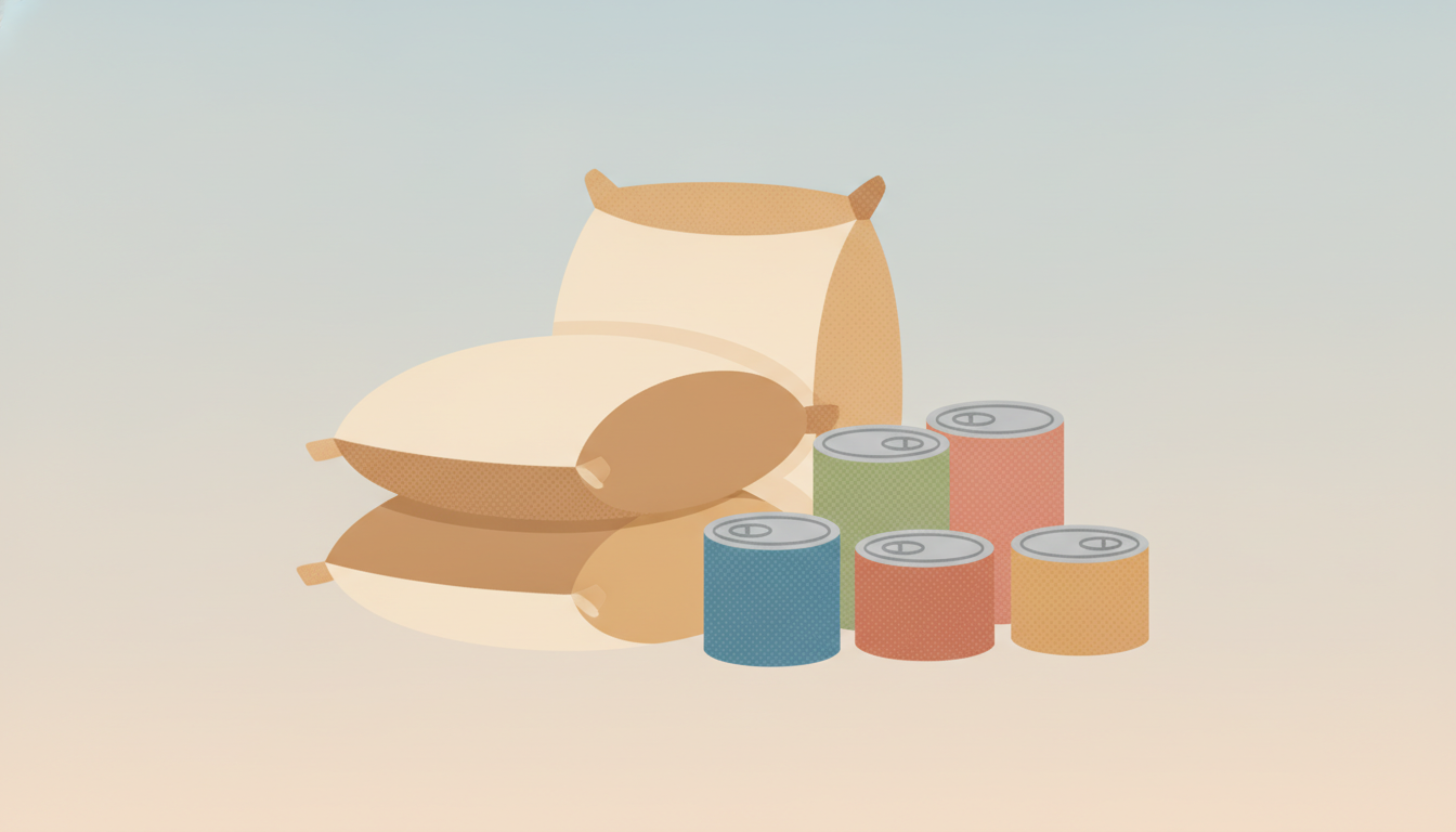 食品ストック(節約)のイメージイラスト